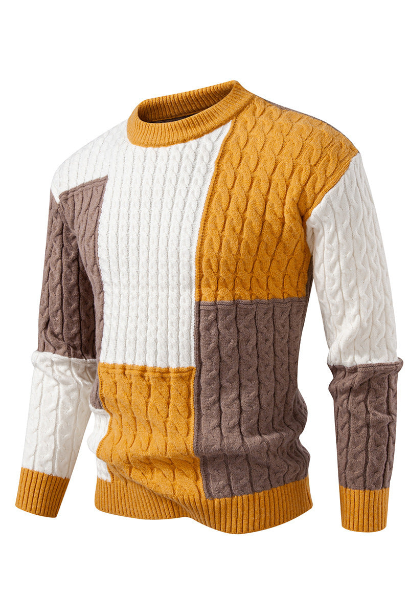 Pull-over tendance pour homme avec blocs de couleur