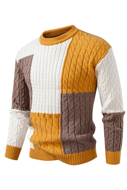 Pull-over tendance pour homme avec blocs de couleur