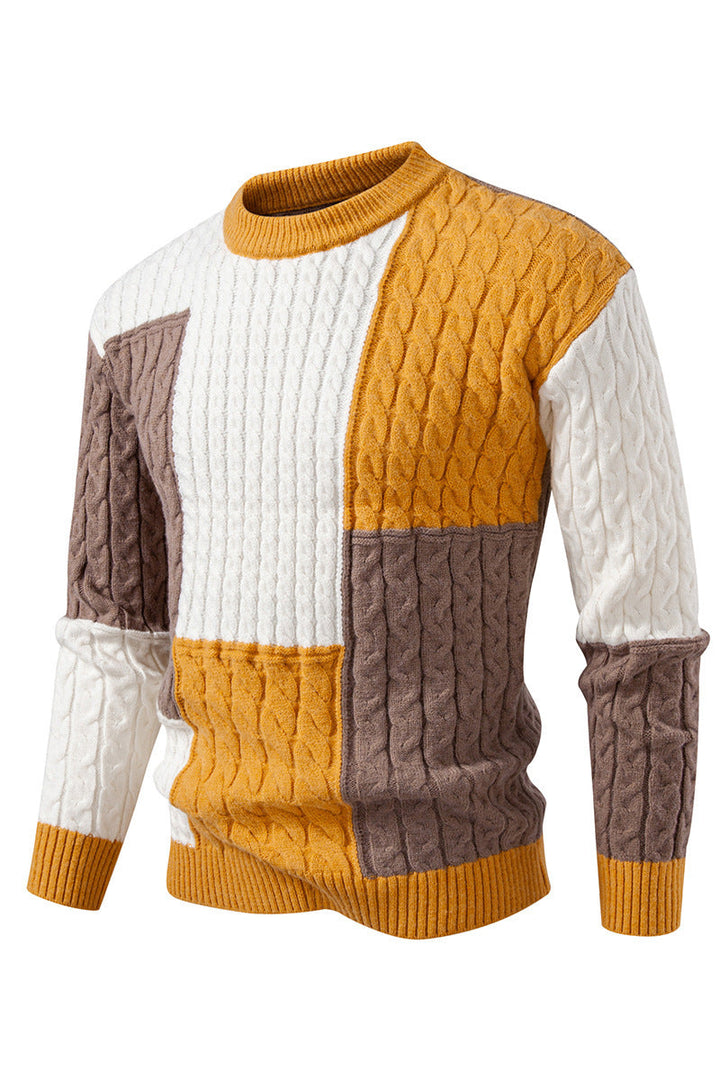 Pull-over tendance pour homme avec blocs de couleur