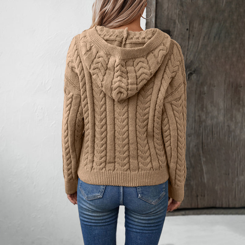 Klassische Pullover Damen Zopf Muster - IdealeKleiden