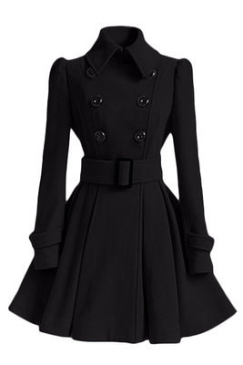 Trench-coat femme élégant avec double boutonnage à la taille