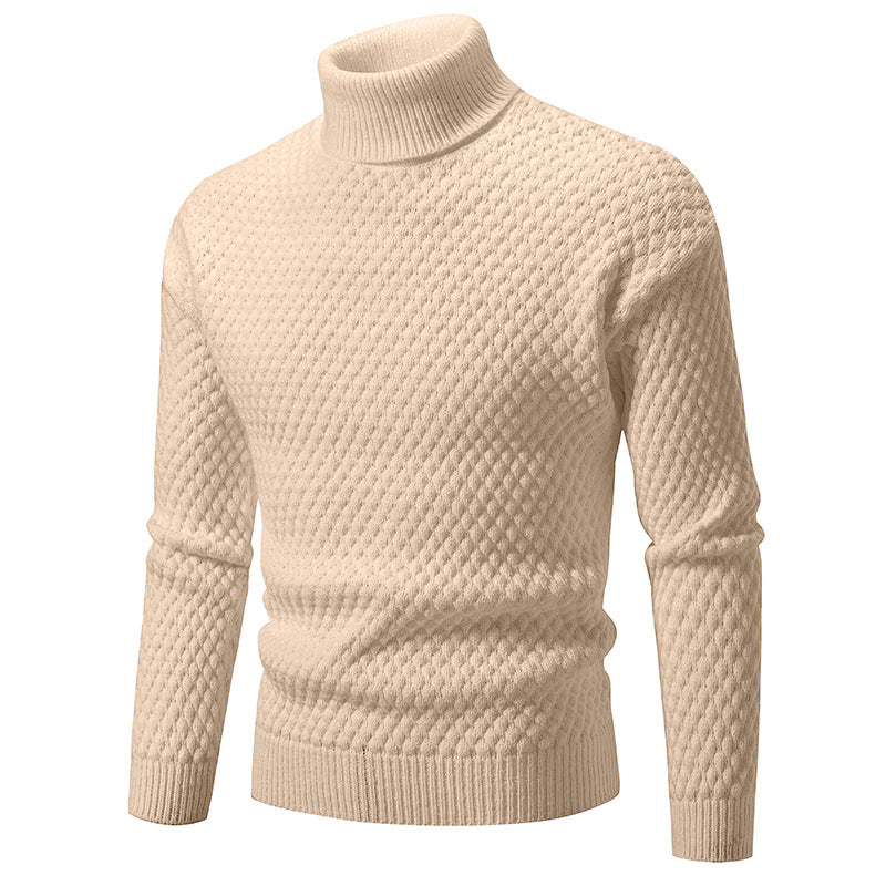 Pull roulé structuré pour homme Style moderne