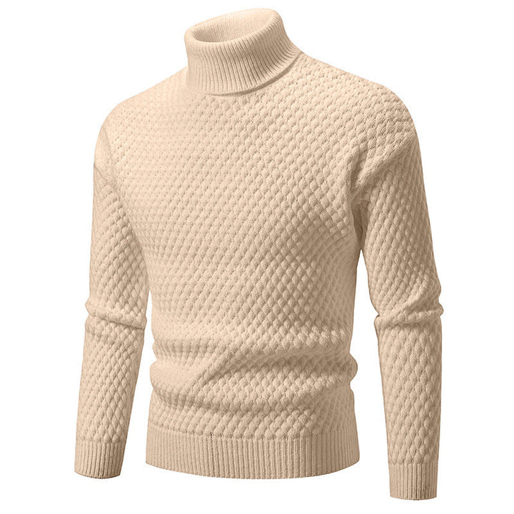 Pull roulé structuré pour homme Style moderne