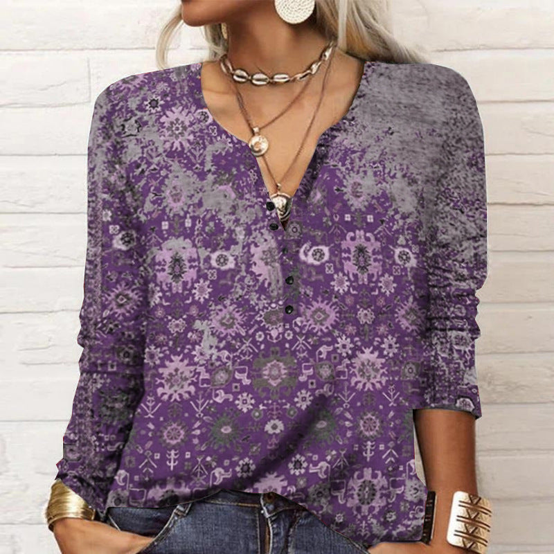 Chemise décontractée femme Manches longues Motif tendance