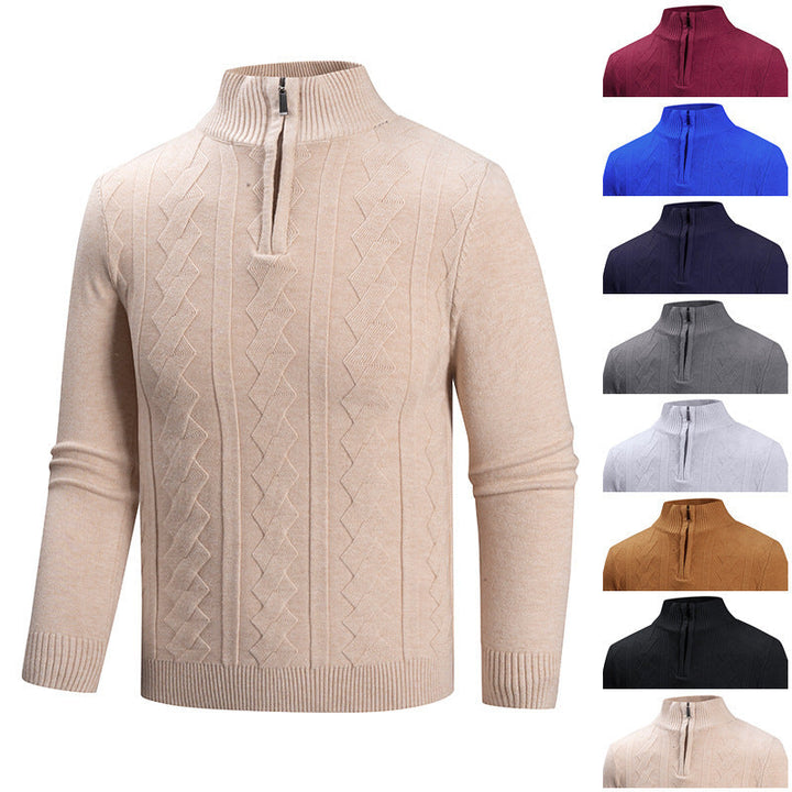 Herren Pullover Hochkragen Elegantes Design - IdealeKleiden