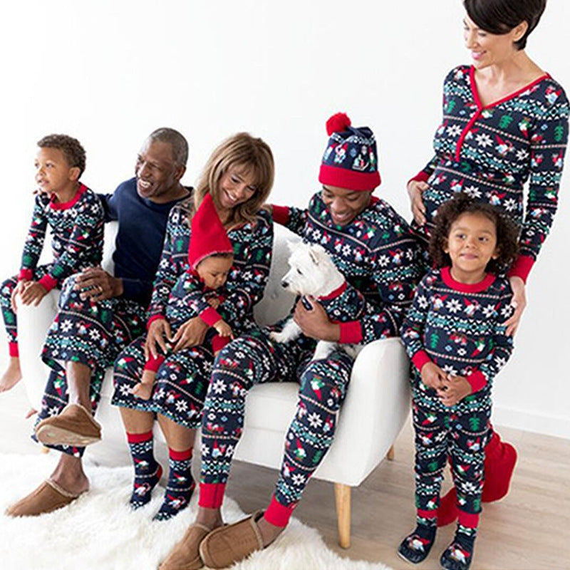 Weihnachts-Pyjama Damen Navy Herzlich - IdealeKleiden