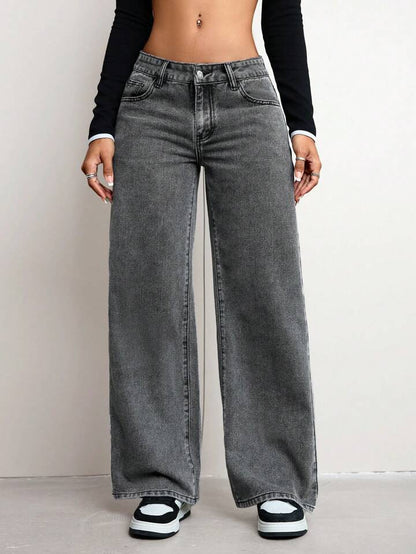 Les chaussures pour femmes ne sont pas dans le titre, c'est un pantalon : Jean large pour femme taille haute confortable