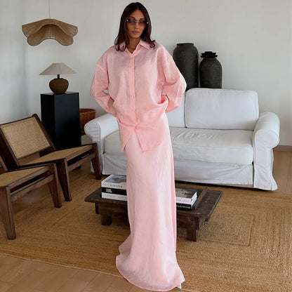 Ensemble de détente femme en lin confortable pour l'été