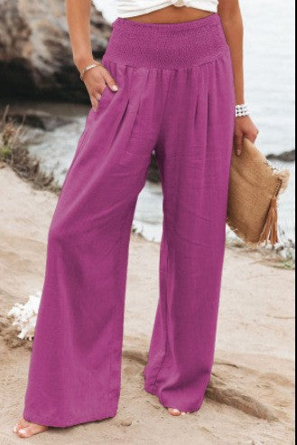 Pantalon en lin pour femme Confortable Coupe ample Type de pantalon d'été