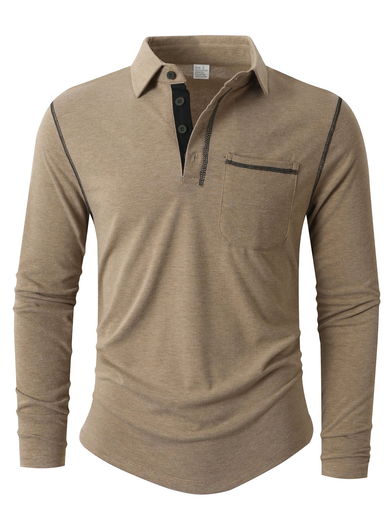 Polo-shirt homme manches longues élégant et sportif