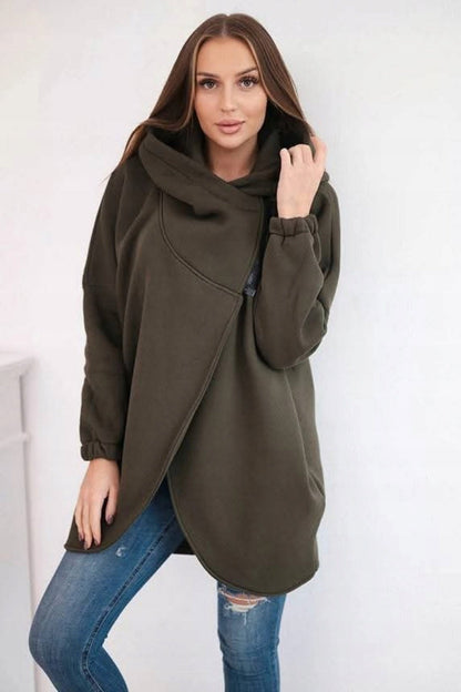 Veste sweat élégante Fermeture éclair asymétrique