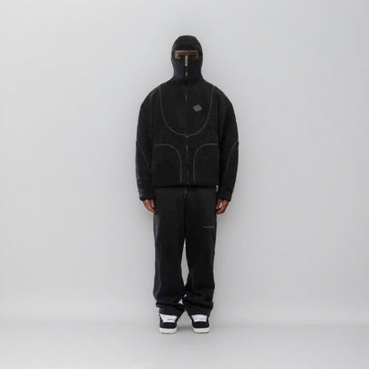 Veste teddy pour homme Confortable Coutures contrastées Veste d'hiver