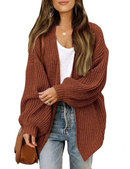 Gilet tricoté pour femme, style ample et confortable
