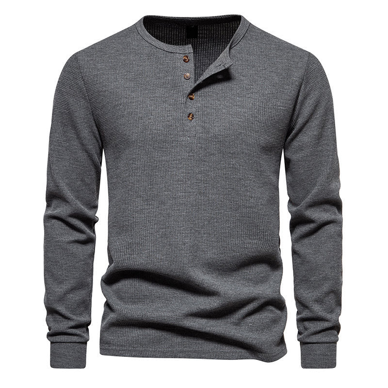 T-shirt homme manches longues texturé moderne à boutons