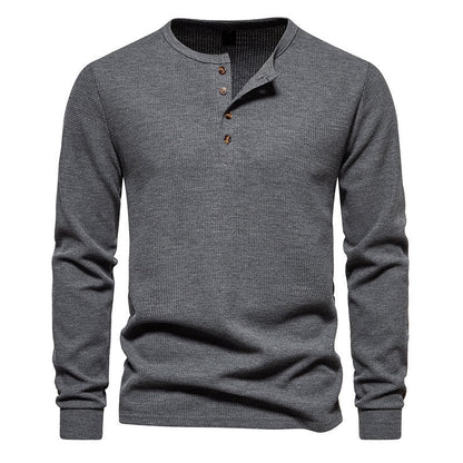 T-shirt homme manches longues texturé moderne à boutons