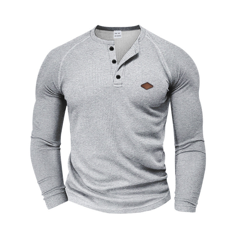 T-shirt à manches longues structuré pour homme au design moderne avec boutons