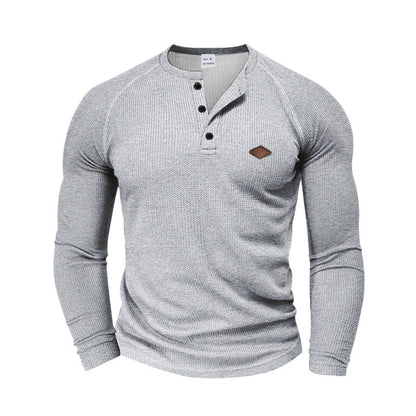 T-shirt à manches longues structuré pour homme au design moderne avec boutons