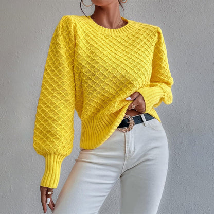 Sweat-shirt douillet mélange de laine col rond oversize