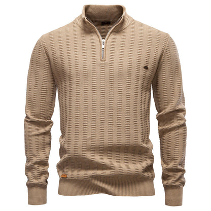 Pull pour homme structuré demi-zip design moderne