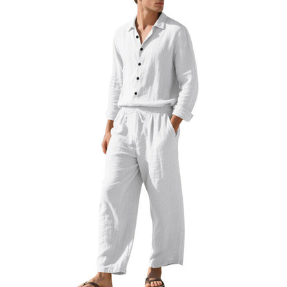 Costume en lin pour homme, confortable, élégant, coupe slim