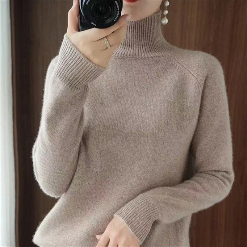 Pull Femme Mérinos Doux Col Roulé Élégance