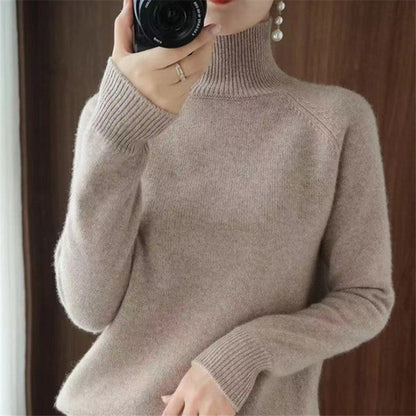Pull Femme Mérinos Doux Col Roulé Élégance