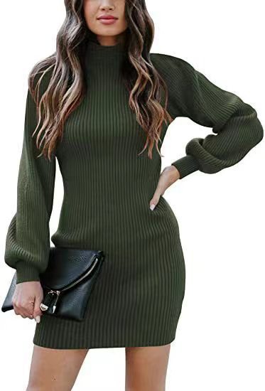 Robe pull pour femme, moderne, motif côtelé, élégante