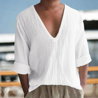 T-shirt homme col V moderne décontracté
