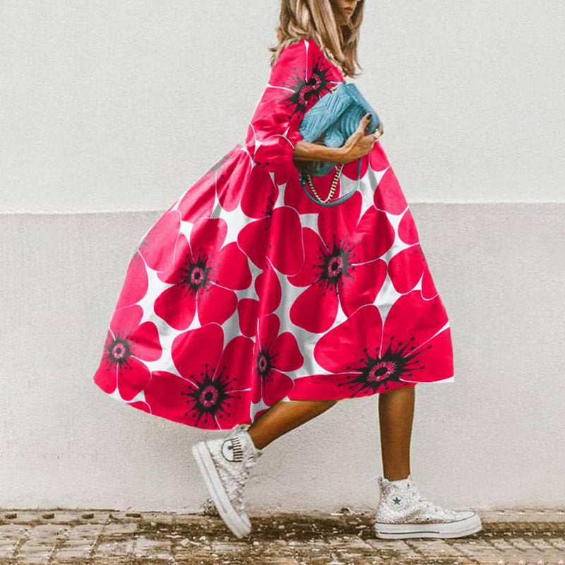 Robe d'été femme motif floral coloré élégant