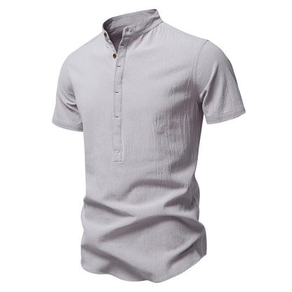 T-shirt homme à manches courtes, design moderne, patte de boutonnage