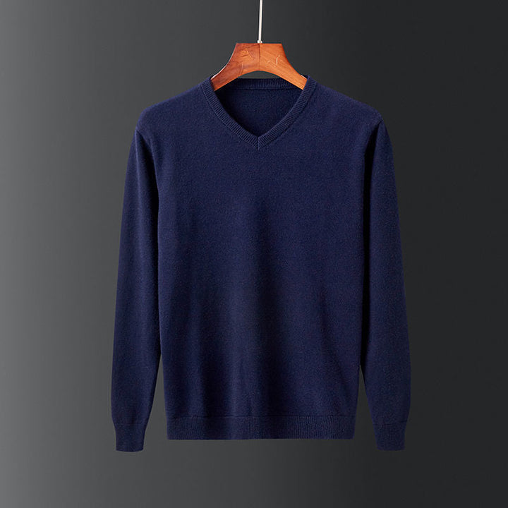 Pull pour homme col V en laine fine Élégance