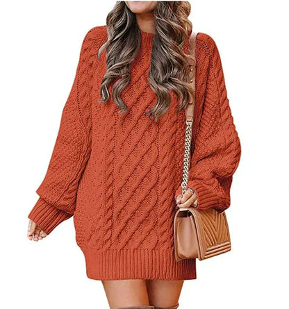 Robe pull douce pour femmeManches longues