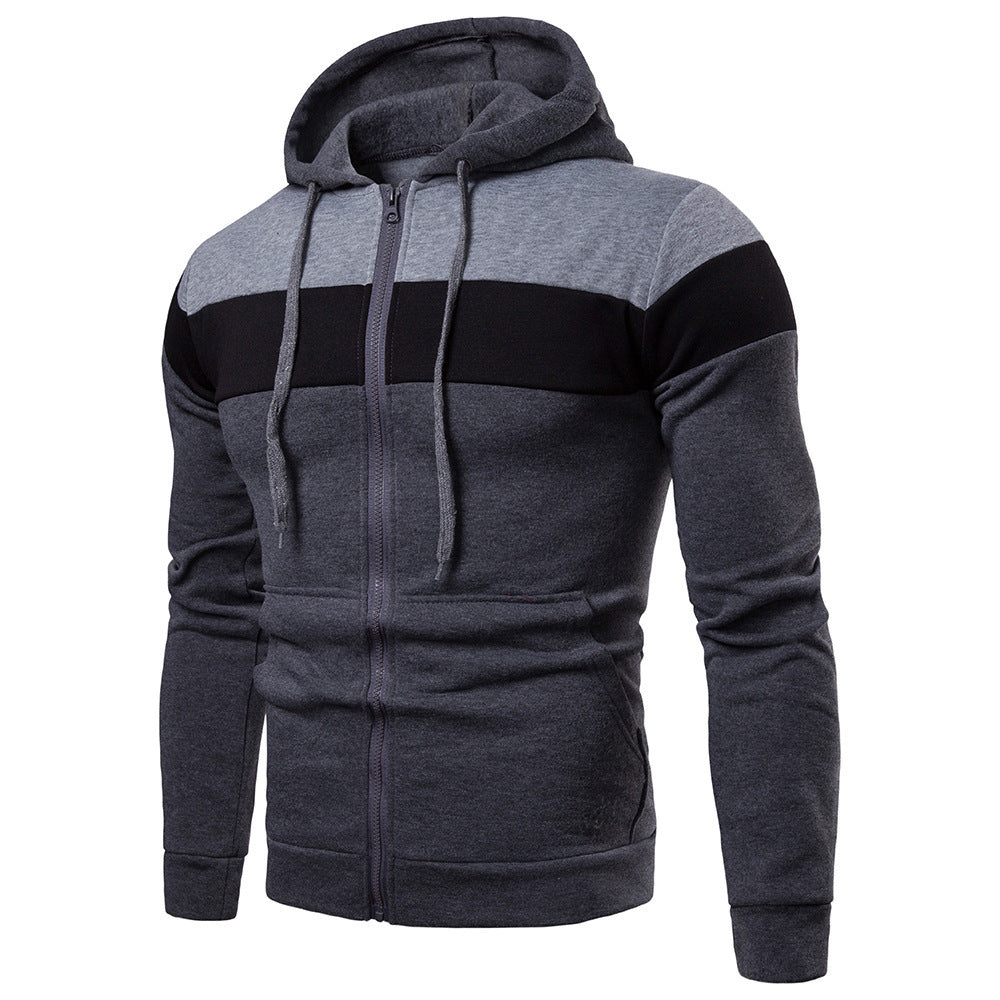 Veste de sport pour hommes, design color block, à capuche