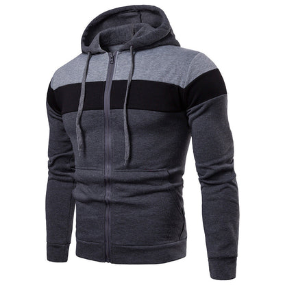 Veste de sport pour hommes, design color block, à capuche