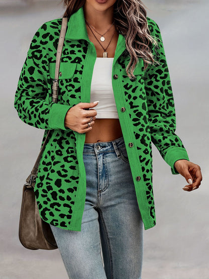 Veste chemise femme motif léopard style tendance