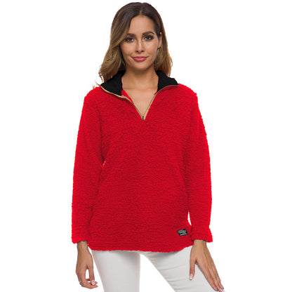 Polaire pour femme douce à col montant zippé