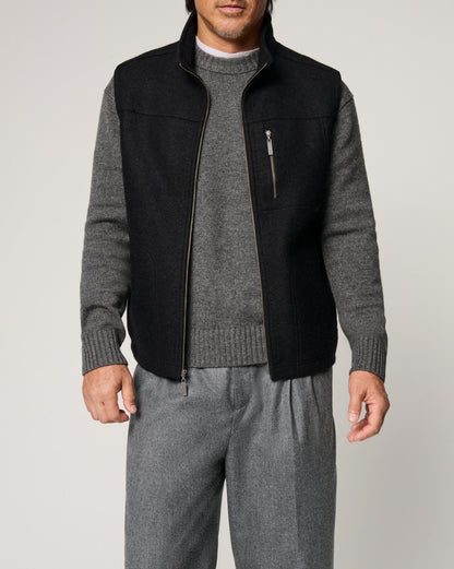 Gilet en laine vierge pour homme Chaud Élégant Fermeture boutonnée