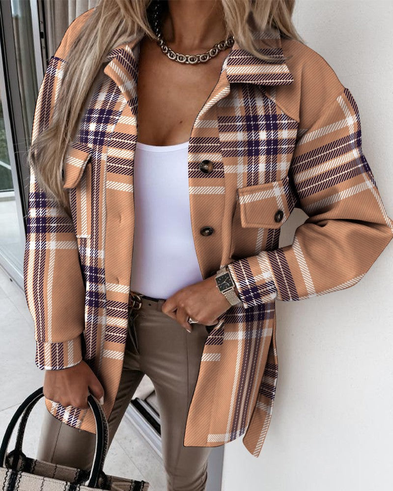 Chemise-veste oversize en flanelle pour femme Douce et confortable