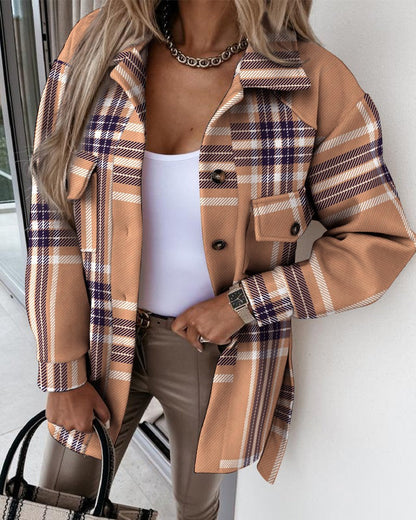 Chemise-veste oversize en flanelle pour femme Douce et confortable