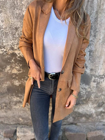 Blazer Femme Daim Élégant Confortable