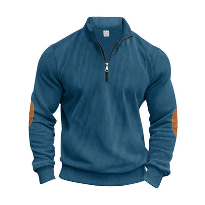 Pull en tricot pour homme, moderne, à fermeture éclair, look élégant