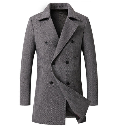Manteau homme croisé élégant motif chevrons