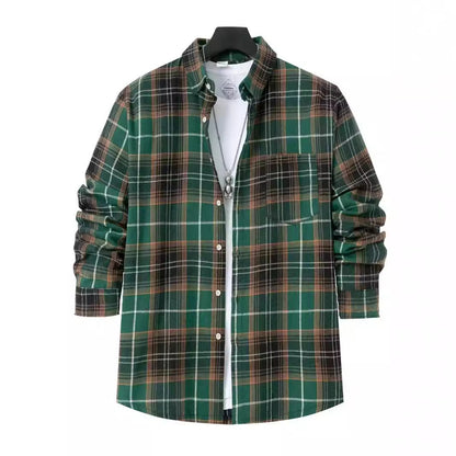 Chemise à carreaux grande taille manches longues avec poche poitrine