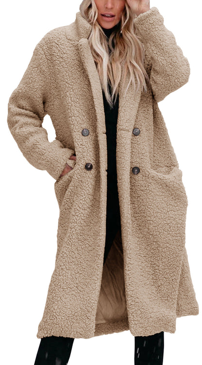 Manteau femme style teddy boutons look élégant