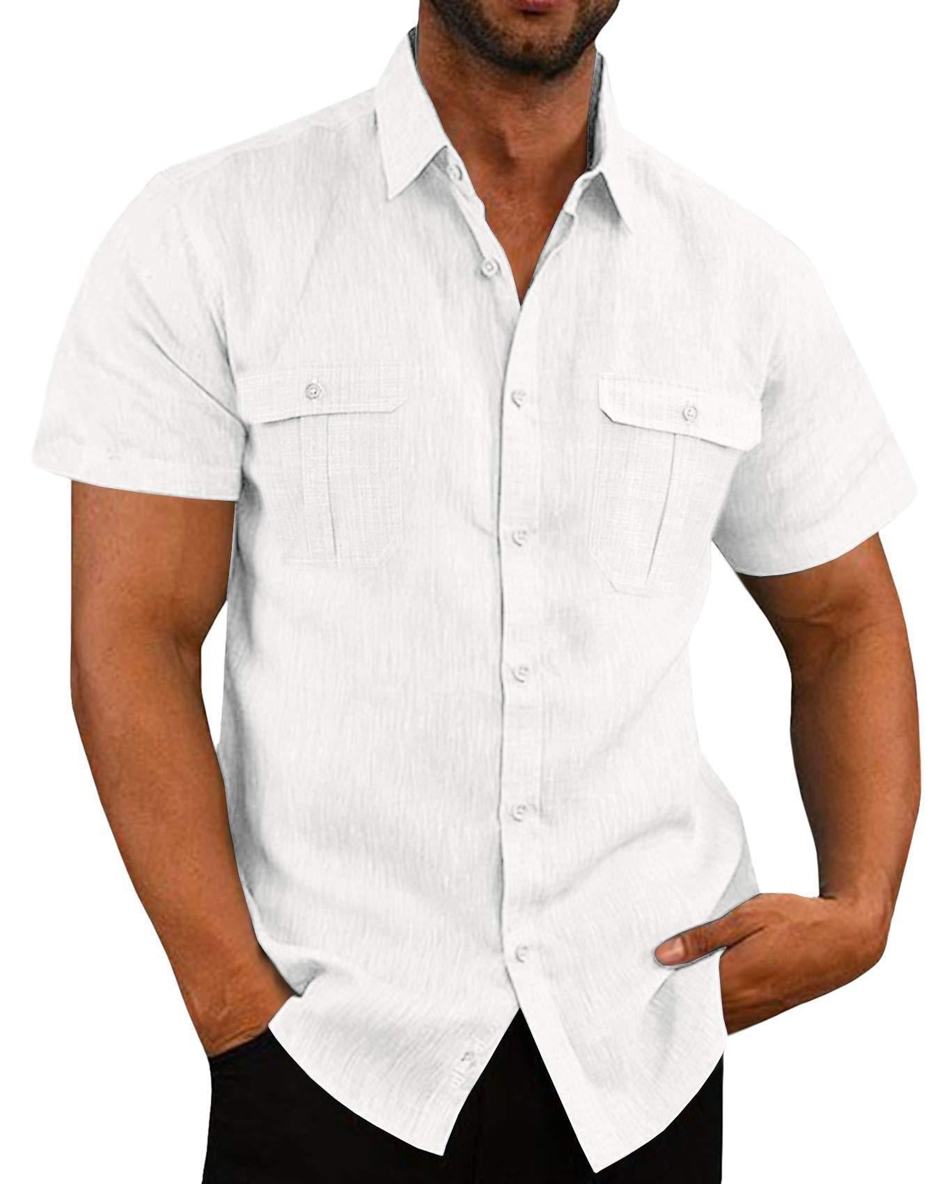 Chemise homme manches courtes pratique avec poche poitrine
