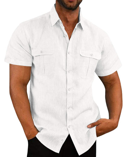 Chemise homme manches courtes pratique avec poche poitrine