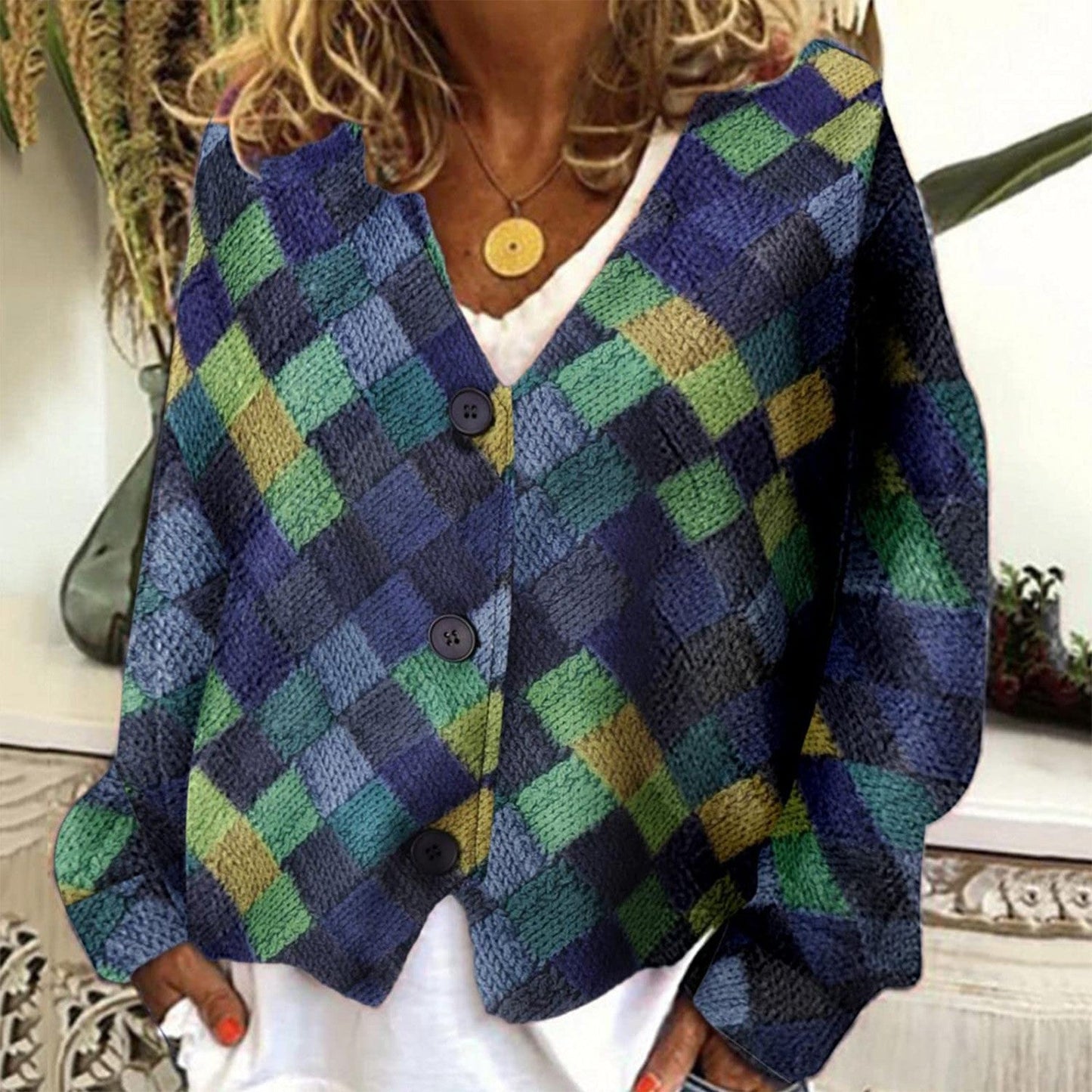 Veste femme stylée Col V Fermeture boutonnée