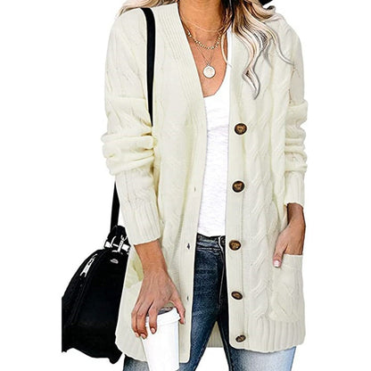 Gilet en tricot tressé avec poches