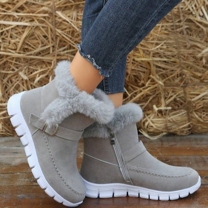 Bottes d'hiver pour femmes Doublure douce en fausse fourrure Design élégant