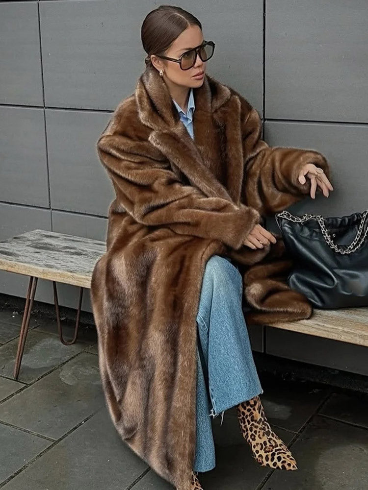 Manteau en fausse fourrure pour femme Design élégant